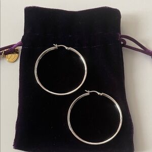 Sterling Silver Large Polished Hoop Earrings